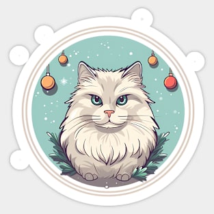 Siberian Cat Xmas Ornament, Love Cats Sticker